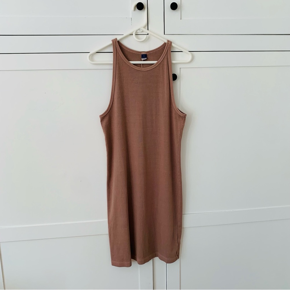 Old Navy Ribbed High Neck Pink/Brown Bodycon Dress Bundle of 2 Size XL - Picture 2 of 16